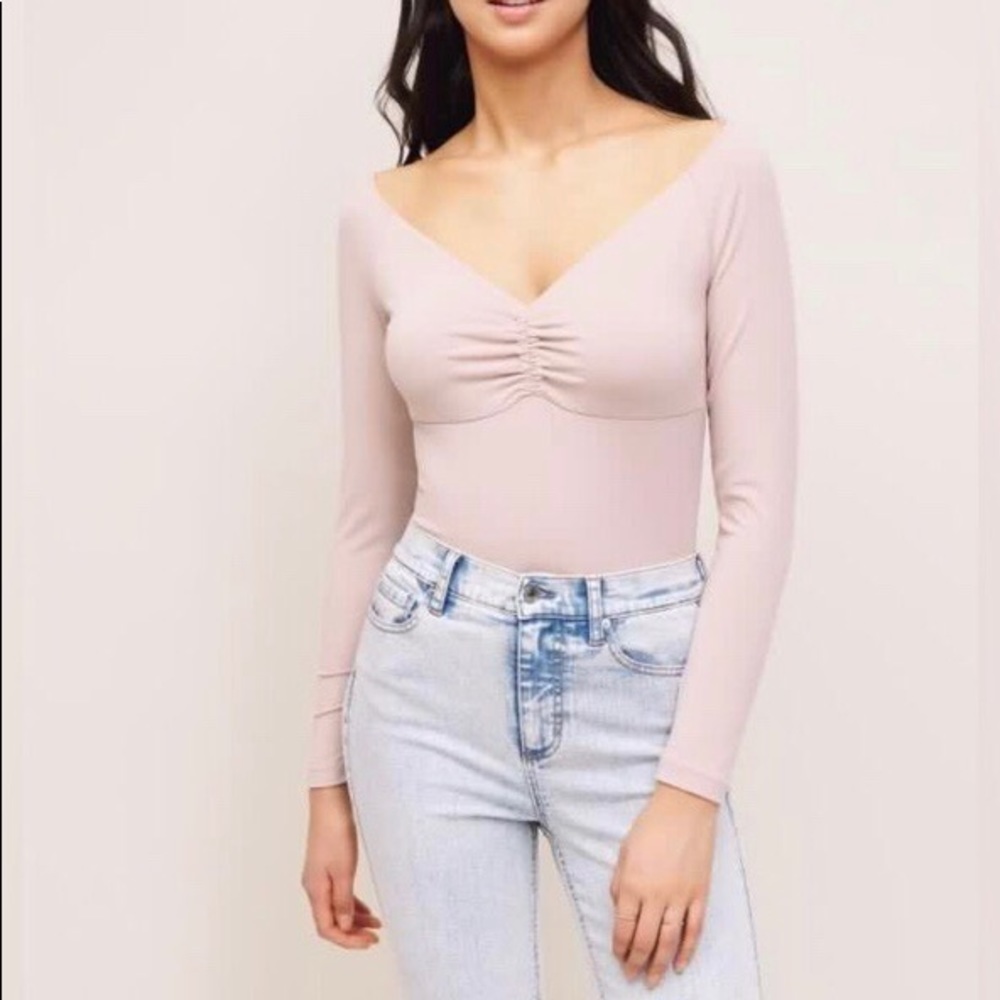 Dynamite Blush Pink Ruched Crop Top (Size XS)